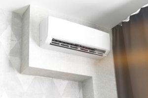 An indoor ductless mini split offering zoned heating and cooling